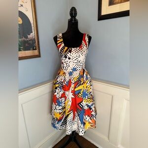Dolly & Dotty Amanda Pop Art Explosion Swing Dress Sz 8